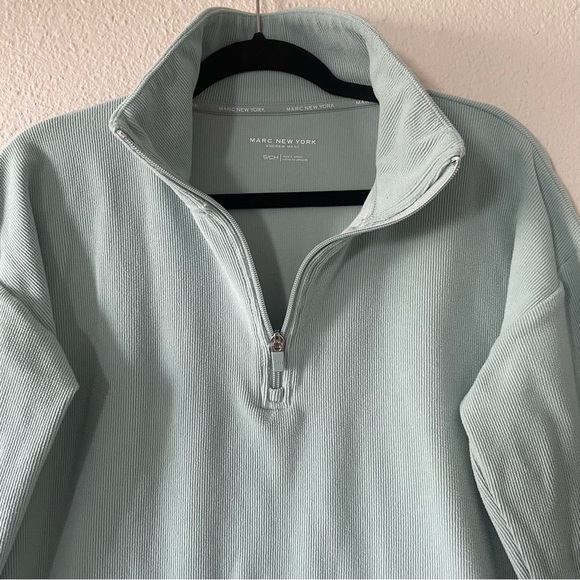 Cozy Soft Quarter Zip Pullover Sweater Women’s S Jade Green Ribbed Lightweight - Picture 4 of 12